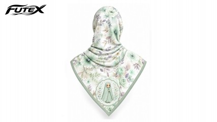 روسری نخی کودک دخترانه طرح گل سبز کد 33872