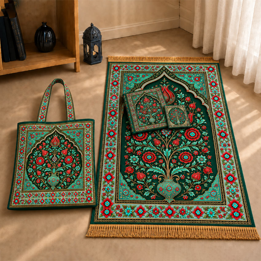 کیف پارچه ایی طرح "باغ فیروزه"